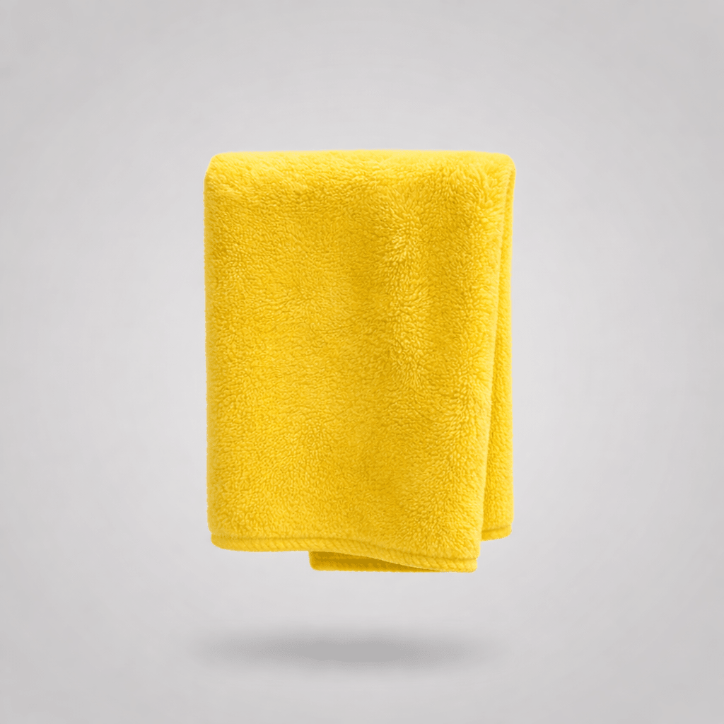 Coral Fleece Microfibre Cloth, 550 GSM, Yellow, image 1