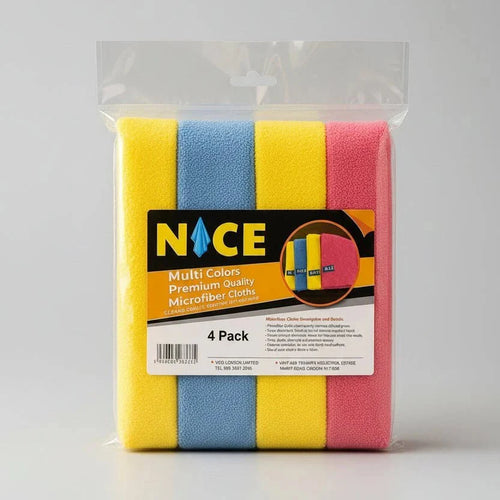 Microfibre Cleaning Cloths, 350 GSM, Multicolour (Pack of 4), image 1