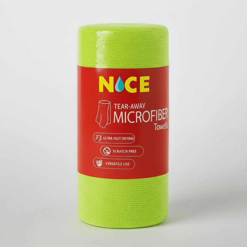 Tear-Away Microfibre Cleaning Roll, 30 x 30 cm, Green, image 1